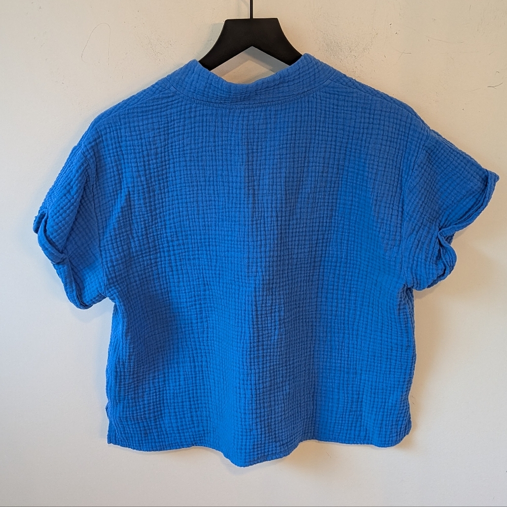 S'EDGE Blue Gauze Cotton Matching Lounge Set Coco Top Holden Shorts Medium - Picture 5 of 11